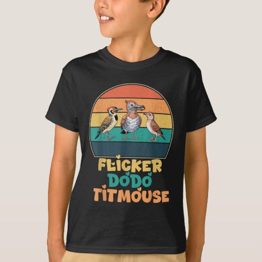 フリッおもしろいカドーTitmouse鳥の自然愛 Tシャツ (正面)