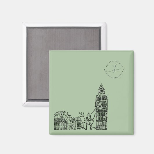 フリッカーズロンドンカラートーンスケッチ マグネット (正面/裏面)