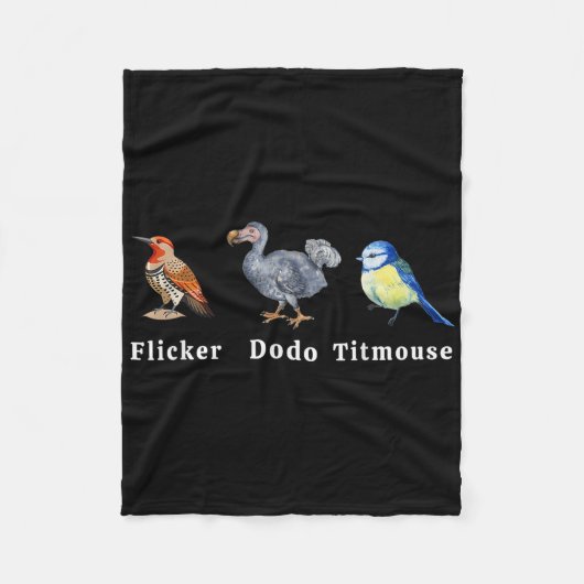 フリッカDodoタイトマウス フリースブランケット (正面)