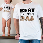 フリッキン最高のパパの写真のコラージュを持っている ベビーボディスーツ