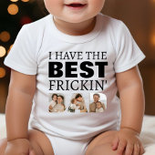 フリッキン最高のパパの写真のコラージュを持っている ベビーボディスーツ