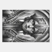 フリッツ・ラング・メトロポリスの献上品。3個の金属製ヘッド ラッピングペーパーシート (正面)