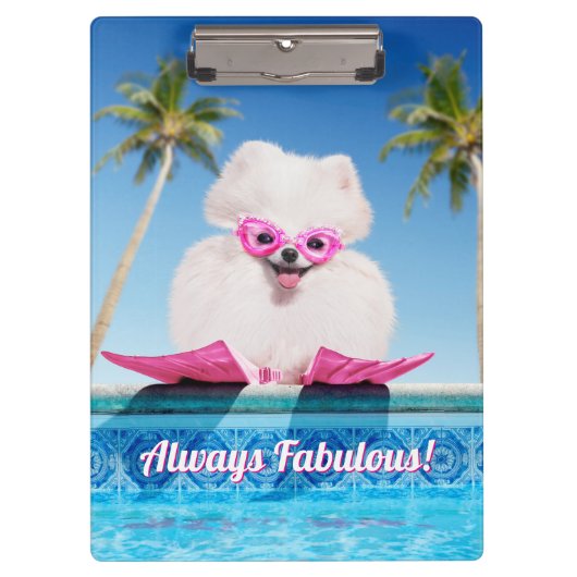 フリッパーのプールサイド犬 クリップボード (正面)