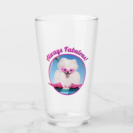 フリッパーのプールサイド犬 タンブラーグラス (正面)