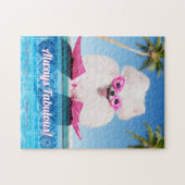 フリッパーの付いたプールサイド犬 ジグソーパズル (横)