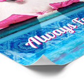 フリッパーの付いたプールサイド犬 ポスター (角)