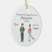 フリッパーソナライズされたツ/ソリダー/フラワーナツクラッカーセラム セラミックオーナメント (右)