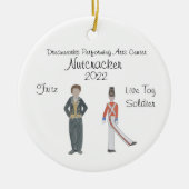 フリッパーソナライズされたツ/ソリダー/フラワーナツクラッカーセラム セラミックオーナメント (正面)