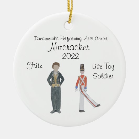 フリッパーソナライズされたツ/ソリダー/フラワーナツクラッカーセラム セラミックオーナメント (正面)