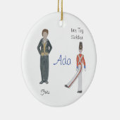 フリッパーソナライズされたツ/ソリダー/フラワーナツクラッカーセラム セラミックオーナメント (右)