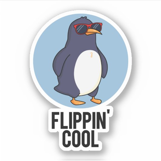 フリッピカッコいいンおもしろいペンギン シール (正面)