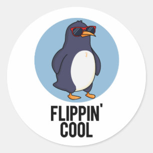 フリッピカッコいいンおもしろいペンギン ラウンドシール