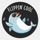 フリッピクールンおもしろいドルフィンプンダークBG ラウンドシール (正面)