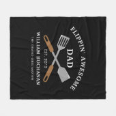 フリッピン素晴らしパパBBQ父パーソナライズされた フリースブランケット (正面(横))