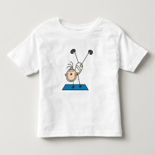 フリップしたTシャツとギフトをするスティックガール トドラーTシャツ