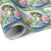 フリップに浮かぶカエル ラッピングペーパー (ロールコーナー)