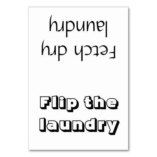 フリップまたは策略の洗濯のメモカード テーブルナンバー (正面)