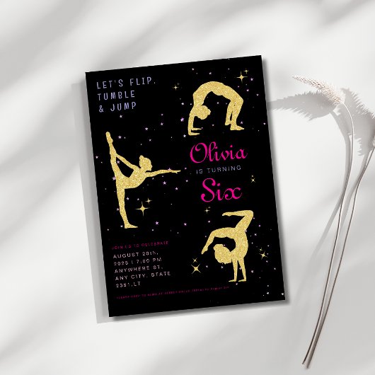 フリップタンブル&ジャンプ体操バースデーパーティー 招待状