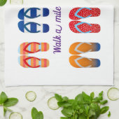 フリップフカラフルロップデザイン キッチンタオル (折り畳み)