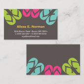 フリップフロッカラフルプサンダル熱帯個人スタイル 名刺 (正面/裏面)