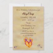 フリップフロップとビーチ誕生日パーティーの招待 招待状 (裏面)