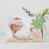 フリップフロップとフラミンゴベビー誕生のお知らせ 案内状 (スタンド正面)