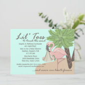 フリップフロップとフラミンゴ赤ちゃんシャワー 招待状 (スタンド正面)