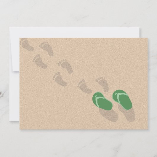 フリップフロップとフラミンゴ赤ちゃんシャワー 招待状 (裏面)