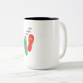 「フリップフロップの方が人生は良い」 ツートーンマグカップ (正面右)