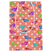 フリップフロップの水玉模様ラッピング紙Med ミディアムペーパーバッグ (正面)