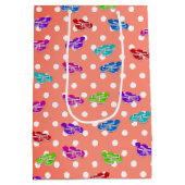 フリップフロップの水玉模様ラッピング紙Med ミディアムペーパーバッグ (裏面)