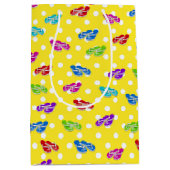 フリップフロップの水玉模様 ミディアムペーパーバッグ (正面)