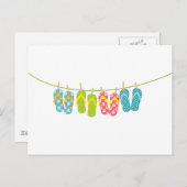 フリップフロップのClothesLine ポストカード (正面/裏面)