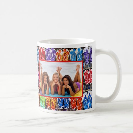 フリップフロップはあなた自身の写真のマグを加えます コーヒーマグカップ (右)