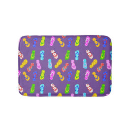 フリップフロップカラフルサンダルパターンパープル バスマット