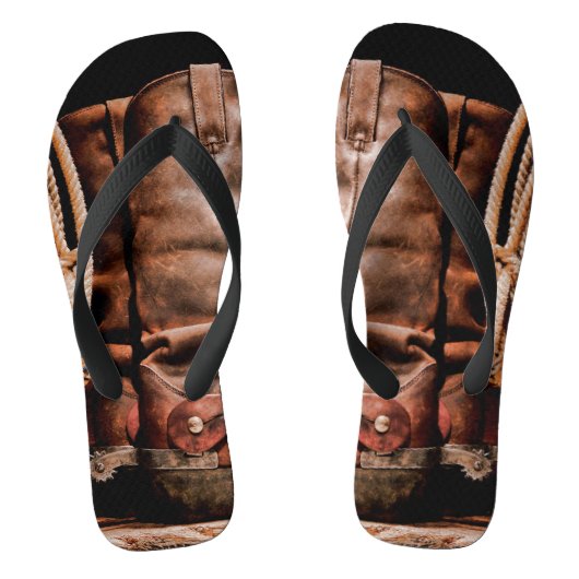 フリップフロップサンダルカウボーイブーツバーンウッドカ素朴ウ ビーチサンダル (フットベッド)