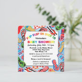 フリップフロップサンダルベビーシャワー招待状 招待状 (スタンド正面)