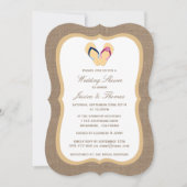 フリップフロップサンディビーチオンバーラップウェディングシャワー 招待状 (正面)