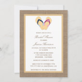 フリップフロップサンドビーチバーラップブライダルシャワー招待状 招待状 (正面)