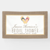 フリップフロップサンドビーチバーラップブライダルシャワー 横断幕 (横)