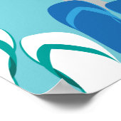 フリップフロップゾーンビーチ結婚式披露宴記号 ポスター (角)