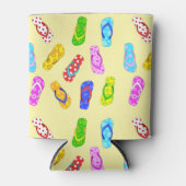 フリップフロップパターンピンククーラーボックス 缶クーラー (正面)