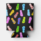 フリップフロップパターンブラッククーラーボックス 缶クーラー (正面)