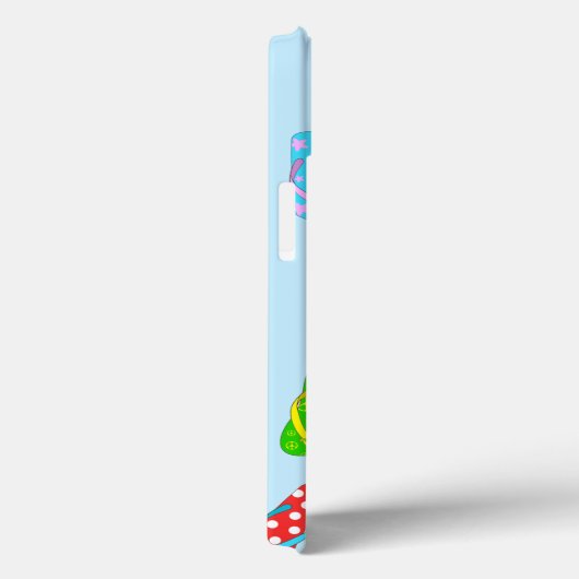 フリップフロップパターンブルーのケースメイトiPhoneケース Case-Mate iPhoneケース (裏面 / 右)