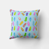 フリップフロップパターンブルー装飾用クッション クッション (裏面)