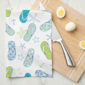 フリップフロップパターン キッチンタオル (四つ折り)