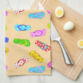 フリップフロップパターン キッチンタオル (四つ折り)