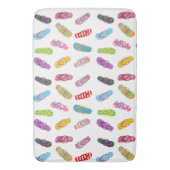 フリップフロップパターン |任意の背景色 バスマット (正面縦)