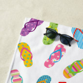 フリップフロップパターン |任意の背景色 ビーチタオル (インサイチュ)