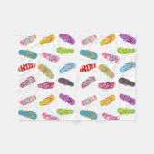 フリップフロップパターン |任意の背景色 フリースブランケット (正面(横))